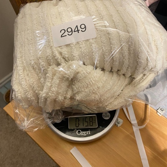 Ribbons & Spice Cream Long Sleeve Button Up Ribbed Detail Shirt Blouse Sz Large - Picture 9 of 9